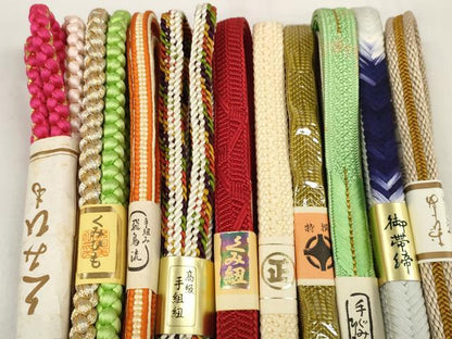平和屋着物●和装小物 帯締め10本セット 組紐 金糸 逸品 未使用 DABC1211zzz