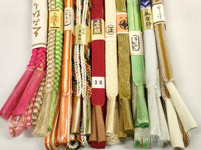 平和屋着物●和装小物 帯締め10本セット 組紐 金糸 逸品 未使用 DABC1211zzz