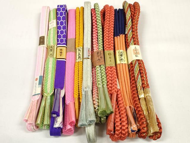 平和屋着物●和装小物 帯締め10本セット 手組紐 高麗組 笹浪組 亀甲柄 金銀糸 逸品 未使用 DABC1215zzz