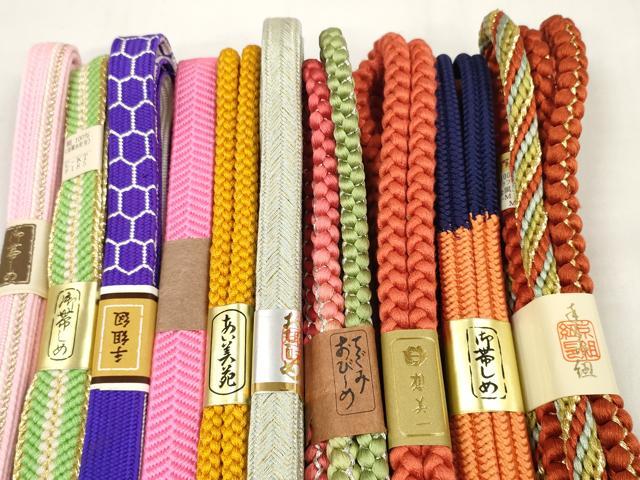 平和屋着物●和装小物 帯締め10本セット 手組紐 高麗組 笹浪組 亀甲柄 金銀糸 逸品 未使用 DABC1215zzz