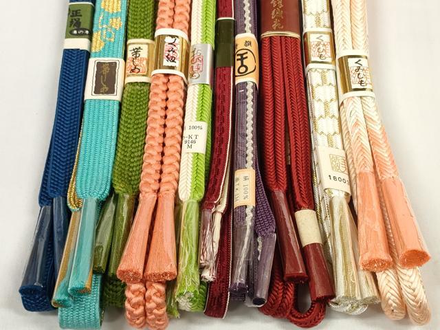 平和屋着物●和装小物 帯締め10本セット 高麗組 奈良組 冠組 亀甲組 金糸 逸品 未使用 DABC1218zzz