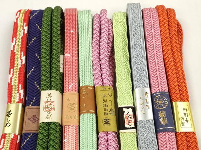 平和屋着物●和装小物 帯締め10本セット 手組紐 組紐 笹浪組 金糸 美保姿本舗 逸品 未使用 DABC1221zzz