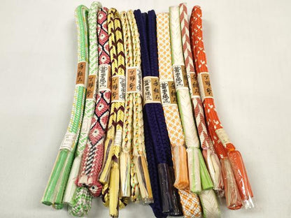 平和屋着物●和装小物 帯締め10本セット 豊縄流 手組 笹浪組 角八つ組 唐組 たこ足房 金糸 逸品 未使用 DABC1224zzz