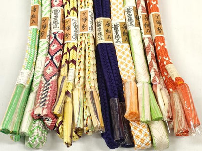 平和屋着物●和装小物 帯締め10本セット 豊縄流 手組 笹浪組 角八つ組 唐組 たこ足房 金糸 逸品 未使用 DABC1224zzz