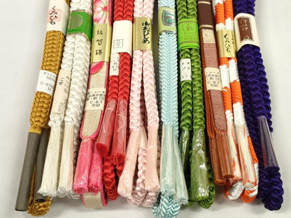 平和屋着物●和装小物 帯締め10本セット 佐賀錦 組紐 金糸 素材色々 未使用 DABC1226zzz