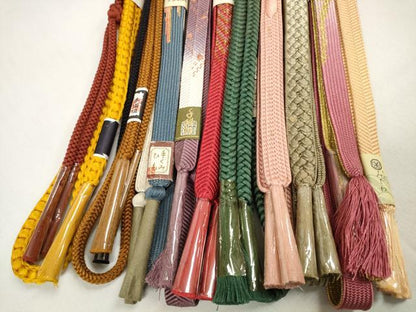 平和屋着物●和装小物　帯締め10本セット　組紐　高麗組　笹浪組　金糸　逸品　未使用　DABC1229zzz