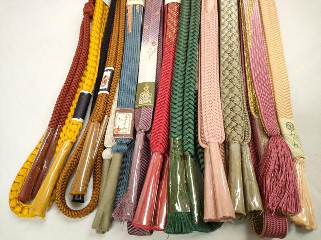 平和屋着物●和装小物　帯締め10本セット　組紐　高麗組　笹浪組　金糸　逸品　未使用　DABC1229zzz