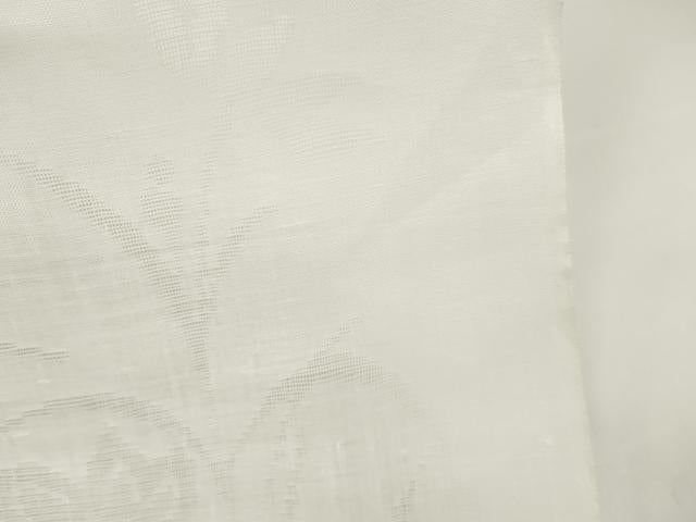 平和屋着物＊夏物 長襦袢 反物 着尺 本麻紋紗 花萩紋紗 生成り色 麻 逸品 未使用 DABC1234zzz