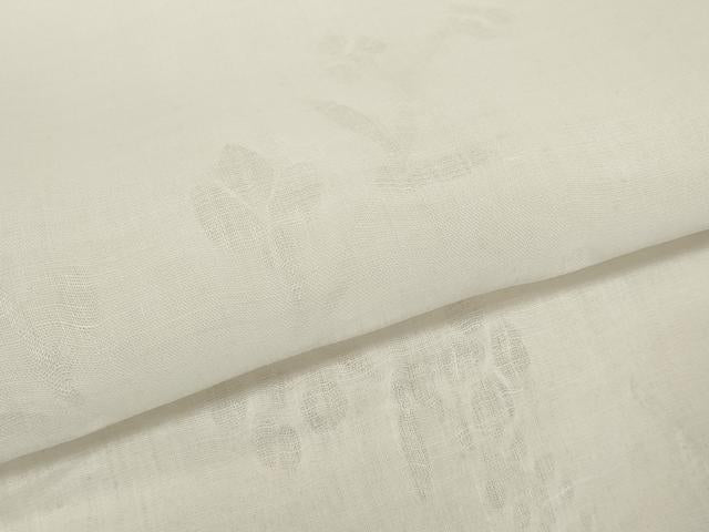 平和屋着物＊夏物 長襦袢 反物 着尺 枝花紋紗 生成り色 麻 逸品 未使用 DABC1237zzz