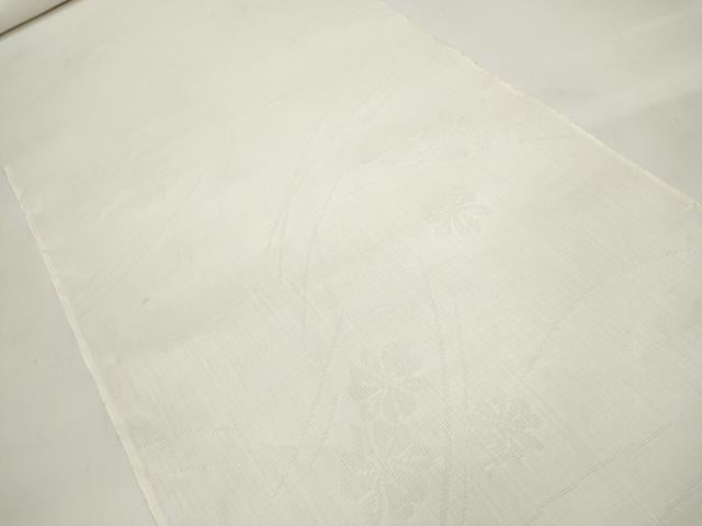 平和屋着物＊夏物 長襦袢 反物 着尺 舞花紋紗 生成り色 麻 逸品 未使用 DABC1238zzz