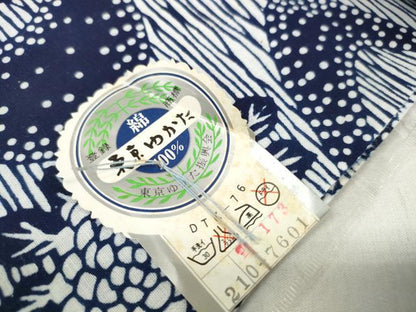 平和屋着物＊夏物 浴衣 反物 着尺 流水菊文 綿 未使用 DABC1245zzz
