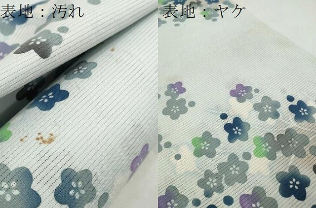 平和屋着物＊夏物　浴衣　反物　着尺　綿絽　枝花文　綿　未使用　DABC1252zzz