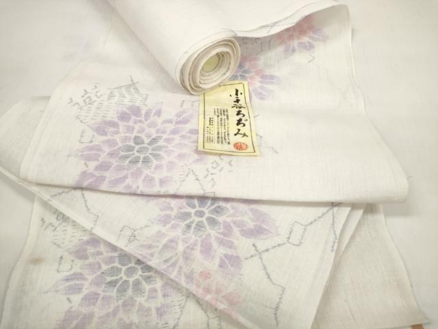 平和屋着物＊夏物 小千谷ちぢみ 反物 着尺 花繋ぎ マンガン加工 未使用 DABC1254zzz