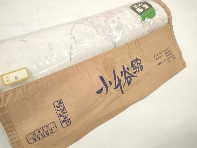 平和屋着物＊夏物 小千谷ちぢみ 反物 着尺 花繋ぎ マンガン加工 未使用 DABC1254zzz