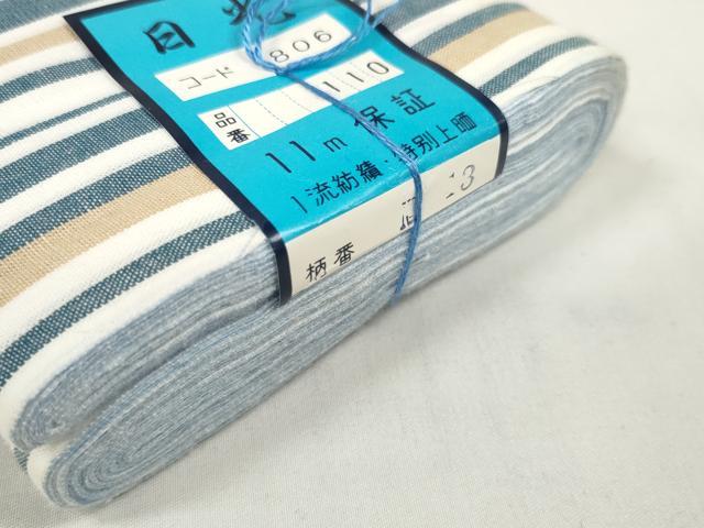 平和屋着物＊夏物 浴衣 反物 着尺 縞 綿 未使用 DABC1256zzz