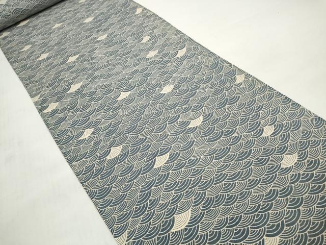 平和屋着物＊夏物　小紋　反物　着尺　絽　青海波　綿　逸品　未使用　DABC1261zzz