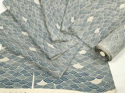 平和屋着物＊夏物　小紋　反物　着尺　絽　青海波　綿　逸品　未使用　DABC1261zzz
