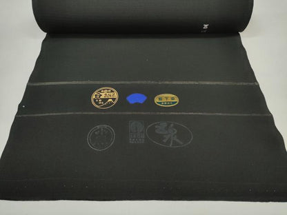 平和屋着物＊夏物 黒紋付 黒反物 着尺 絽 五泉 藍下染 逸品 未使用 DABC1264zzz