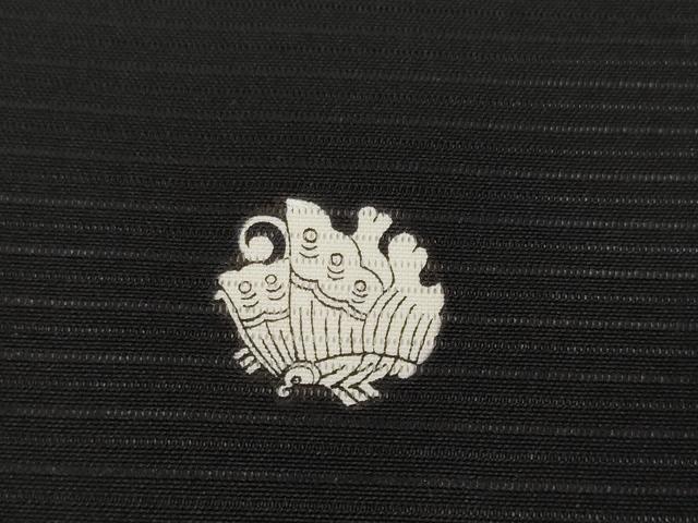 平和屋着物＊夏物 黒紋付 黒反物 着尺 絽 五泉 藍下染 逸品 未使用 DABC1264zzz