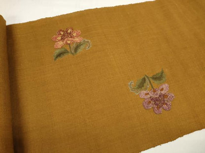 平和屋着物＊夏物 名古屋帯 帯反物 総刺繍 花鳥文 金糸 逸品 未使用 DABC1349zzz