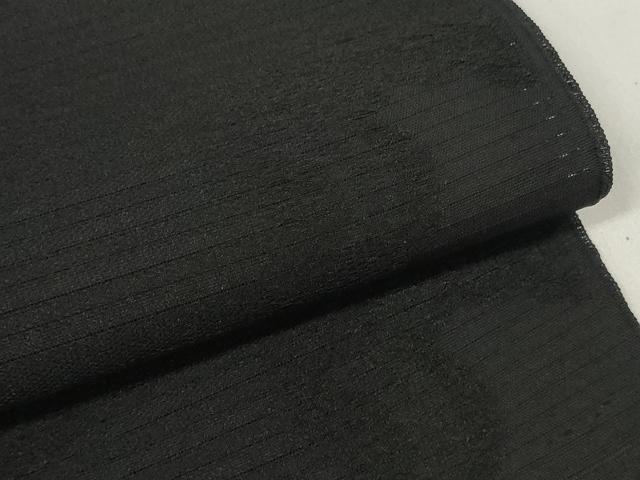 平和屋着物＊夏物 西陣 田中義織物謹製 名古屋帯 帯反物 黒反物 黒共帯 雲重ね吉祥地紋 証紙付き 逸品 未使用 DABC1350zzz