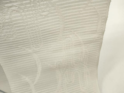 平和屋着物＊夏物 西陣 名古屋帯 帯反物 黒共帯 両用オールシーズン 錦絽 霞芝地紋 証紙付き 逸品 未使用 DABC1353zzz