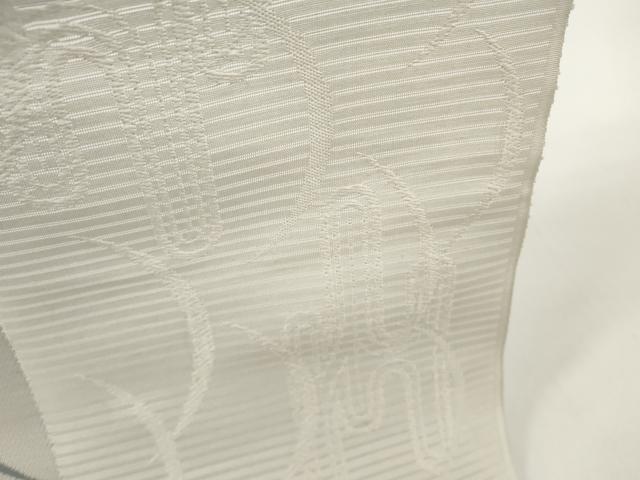 平和屋着物＊夏物 西陣 名古屋帯 帯反物 黒共帯 両用オールシーズン 錦絽 霞芝地紋 証紙付き 逸品 未使用 DABC1353zzz