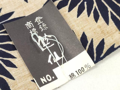 平和屋着物＊夏物 竺仙鑑製 浴衣 反物 着尺 菱菊 西武百貨店扱い 証紙付き 綿 逸品 未使用 DABC1358zzz