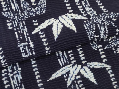 平和屋着物＊夏物 浴衣 反物 着尺 湯のし前 笹竹文 未使用 DABC1361zzz