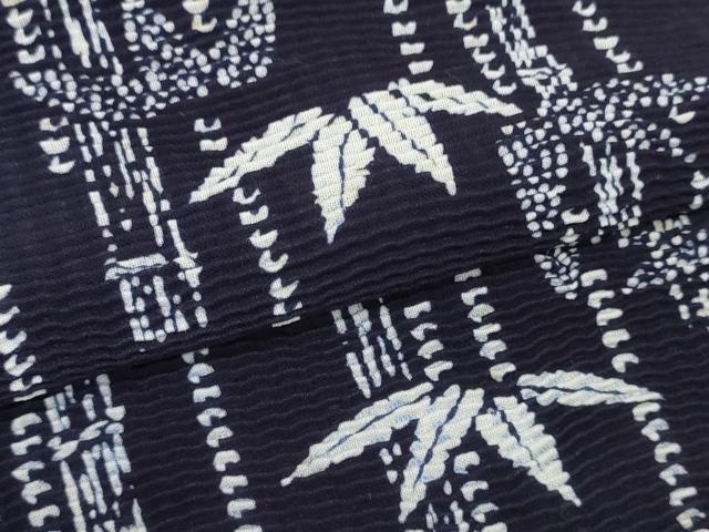 平和屋着物＊夏物 浴衣 反物 着尺 湯のし前 笹竹文 未使用 DABC1361zzz