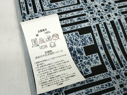 平和屋着物＊夏物 男性 浴衣 反物 着尺 市松文字 キングサイズ 綿 未使用 DABC1365zzz