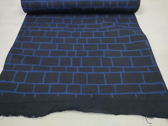 平和屋着物＊夏物 男性 浴衣 反物 着尺 煉瓦 黒地 綿 逸品 未使用 DABC1366zzz