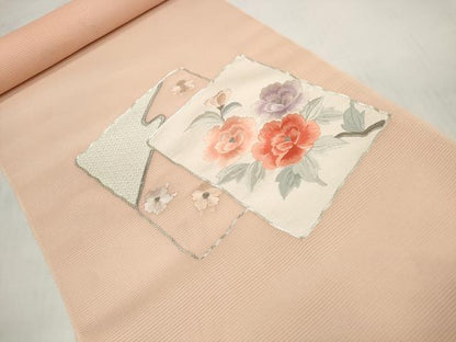 平和屋着物＊夏物 名古屋帯 帯反物 駒刺繍 総刺繍 色紙重ね花文 銀糸 高島屋扱い 逸品 未使用 DABC1367zzz