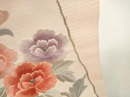 平和屋着物＊夏物 名古屋帯 帯反物 駒刺繍 総刺繍 色紙重ね花文 銀糸 高島屋扱い 逸品 未使用 DABC1367zzz