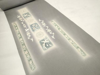 平和屋着物●付下げ　反物　着尺　花鳥文　暈し染め　金彩　丹後ちりめん　逸品　未使用　DABC1471zzz