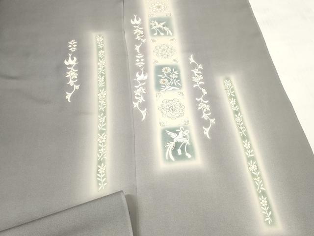 平和屋着物●付下げ　反物　着尺　花鳥文　暈し染め　金彩　丹後ちりめん　逸品　未使用　DABC1471zzz