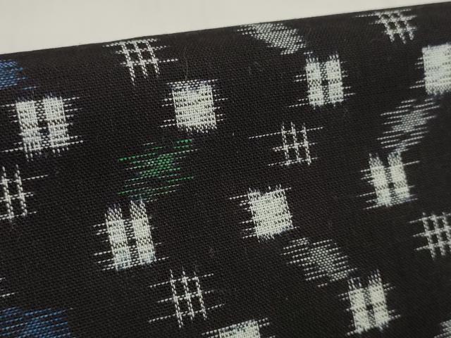 平和屋着物●久留米絣　反物　着尺　絣絵　弥吉輝之作　証紙付き　綿　逸品　未使用　DABC1493zzz