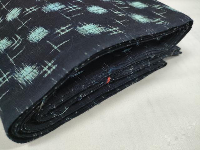 平和屋着物●本場備後絣　反物　着尺　絣文様　証紙付き　綿　逸品　未使用　DABC1503zzz