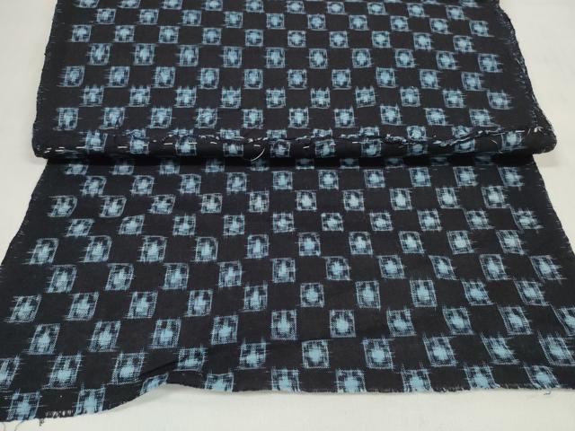 平和屋着物●久留米絣　解き反物　着尺　格子絣　綿　逸品　DABC1510zzz