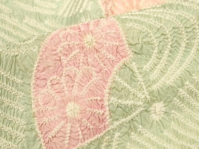 平和屋着物＊夏物　有松鳴海絞　浴衣　反物　着尺　湯のし前　扇散らし　綿　逸品　未使用　DABC1518zzz