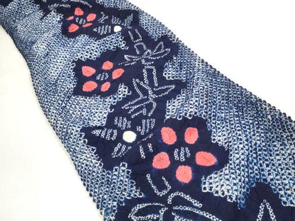 平和屋着物＊夏物 有松鳴海絞 浴衣 反物 着尺 湯のし前 花繋ぎ 証紙付き 綿 逸品 未使用 DABC1519zzz