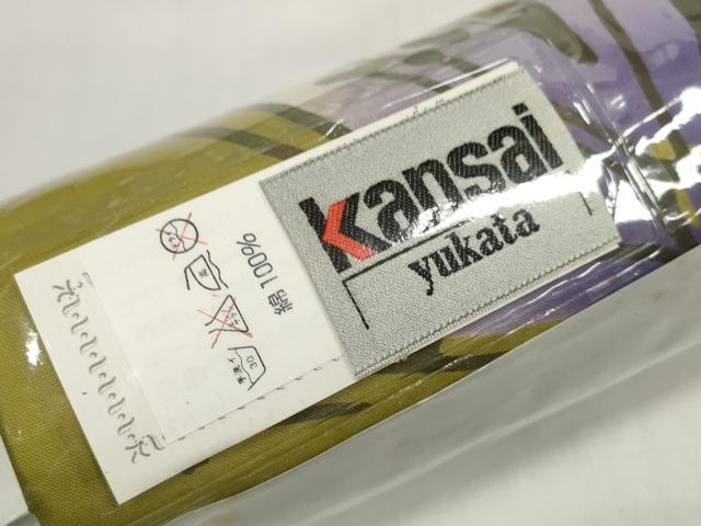 平和屋着物＊夏物 世界的ファッションデザイナー 山本寛斎 kansaiブランド 浴衣 反物 着尺 草花文 綿 逸品 未使用 DABC1527zzz
