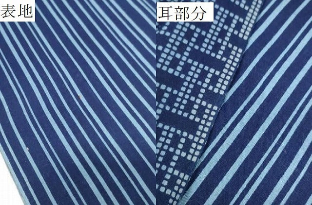 平和屋着物＊夏物　浴衣　反物　着尺　東京本染 新江戸染　両面麗布　変わり格子×間道　綿　逸品　未使用　DABC1528zzz