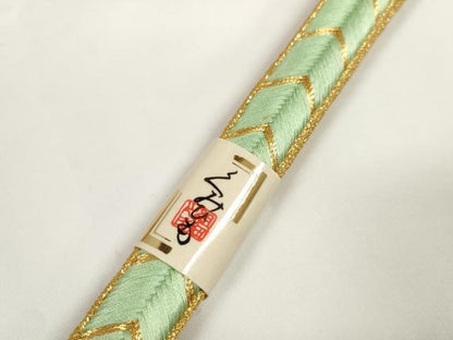 平和屋着物●和装小物　帯締め・帯揚げセット　中国三大刺繍 汕頭 相良刺繍 駒刺繍 総刺繍 短冊花 手組紐 金糸 逸品 未使用 DABC1532zzz