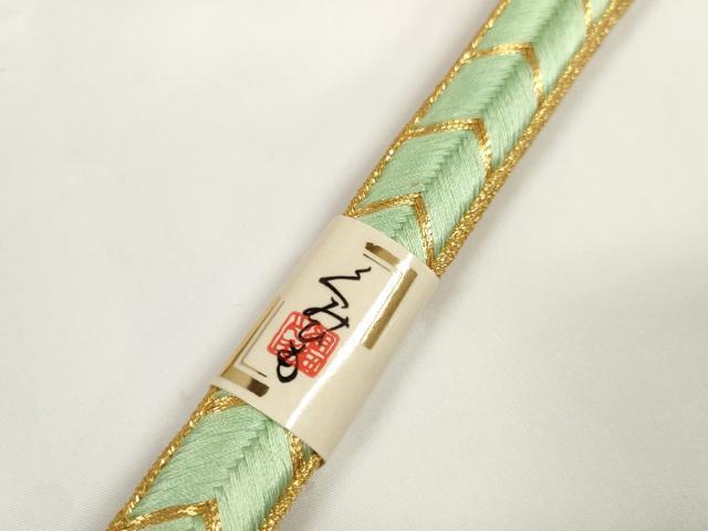 平和屋着物●和装小物　帯締め・帯揚げセット　中国三大刺繍 汕頭 相良刺繍 駒刺繍 総刺繍 短冊花 手組紐 金糸 逸品 未使用 DABC1532zzz