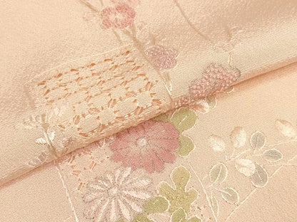 平和屋着物●和装小物　帯締め・帯揚げセット　中国三大刺繍 汕頭 相良刺繍 駒刺繍 総刺繍 短冊花 手組紐 金糸 逸品 未使用 DABC1532zzz