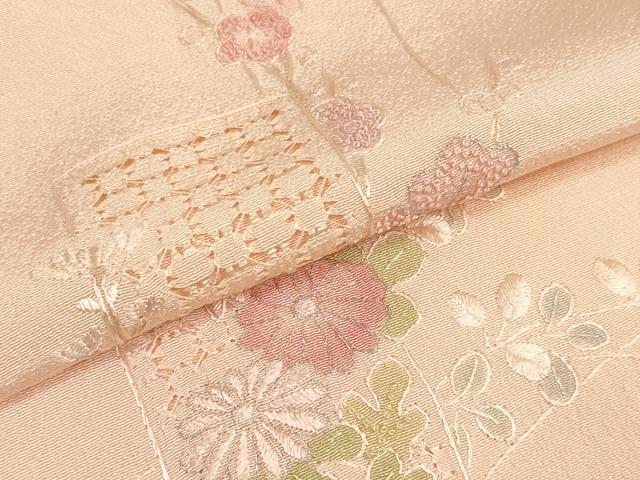 平和屋着物●和装小物　帯締め・帯揚げセット　中国三大刺繍 汕頭 相良刺繍 駒刺繍 総刺繍 短冊花 手組紐 金糸 逸品 未使用 DABC1532zzz