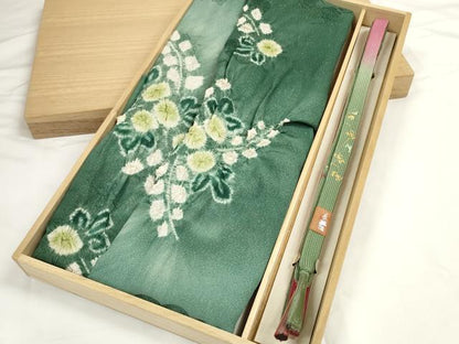 平和屋着物●和装小物　帯締め・帯揚げセット　柄絞り　菊　手組紐　高麗組　金糸　逸品　未使用　DABC1533zzz