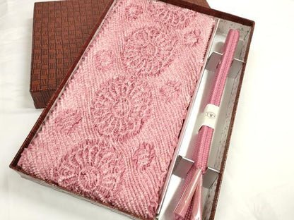 平和屋着物●和装小物　帯締め・帯揚げセット　中抜き絞り　菊　組紐　逸品　未使用　DABC1534zzz