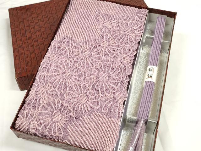 平和屋着物●和装小物　帯締め・帯揚げセット　中抜き絞り　花尽くし　組紐　逸品　未使用　DABC1535zzz